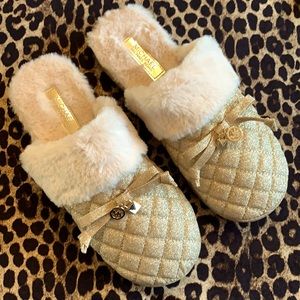 mk gold slippers